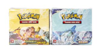 POKÉMON SWORD & SHIELD: CHILLING REIGN & DARKNESS ABLAZE, two factory-sealed booster boxes, each box
