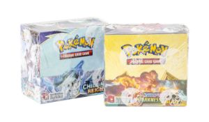 POKÉMON SWORD & SHIELD: CHILLING REIGN & DARKNESS ABLAZE, two factory-sealed booster boxes, each box