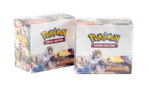 POKÉMON SCARLET & VIOLET: PALDEA EVOLVED, two factory-sealed booster boxes, each box containing