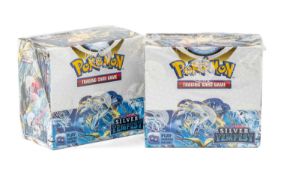 POKÉMON SWORD & SHIELD: SILVER TEMPEST, two factory-sealed booster boxes, each box containing