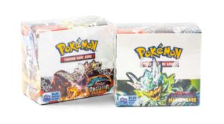 POKÉMON SCARLET & VIOLET: OBSIDIAN FLAMES & TWILIGHT MASQUERADE, two factory-sealed booster boxes,