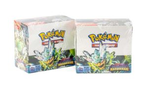POKÉMON SCARLET & VIOLET: TWILIGHT MASQUERADE, two factory-sealed booster boxes, each box containing