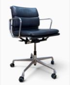VITRA EAMES SOFT PAD EA217 'ALUMINIUM GROUP' SWIVEL OFFICE CHAIR, die-cast polished aluminium frame,