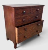 19TH CENTURY MAHOGANY COMBINATION CHEST, two short over one long over one 'dummy double-fronted'