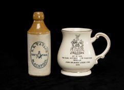 MASONIC INTEREST: CERAMICS, including a Sadler tankard 'Right Worshipful Brother the Earl