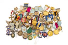 MASONIC INTEREST: COLLECTION Of GILT METAL & ENAMEL JEWELS Provenance: private collection