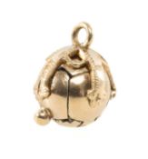MASONIC INTEREST: ORB PENDANT opening into an articulated cross engraved with Masonic symbols, 27cms