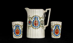 MASONIC INTEREST: TRANSFER CRESTED WARE, 'The National Rifle Association, Wimbledon, 1889', jug,