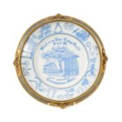 MASONIC INTEREST: LIMOGES COMMEMORATIVE PLATE, 'The Western Star Lodge 21, 100th Anniversary, Youngs
