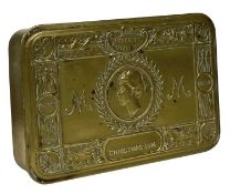 WWI CHRISTMAS 1914 PRINCESS MARY PRESENTATION BRASS TOBACCO BOX Provenance: private collection
