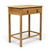 MID-CENTURY LIGHT WOOD SINGLE-DOOR SIDE TABLE 75 (h) x 65 (w) x 42cms (d) Provenance: private