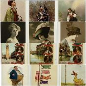 VINTAGE POSTCARDS, military, comical and other themes, approx. 250 Provenance: deceased estate