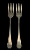 PAIR OF GEORGE III SILVER TABLESPOONS, George Turner & Thomas William Biddel, London 1820, 19.