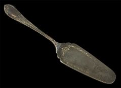 ELIZABETH II SILVER CAKE SLICE with engraved blade, Mappin & Webb, London 1953, 23.5cms (l), 3.25ozt