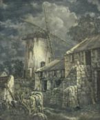 ‡ MOSS WILLIAMS (Welsh, 1894-1975) oil on board - entitled 'Llandausant Mill, Anglesey', signed,