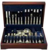 CANTEEN OF SILVER KING'S PATTERN CUTLERY, Carrs of Sheffield, 1993, 44 pieces, weighable silver