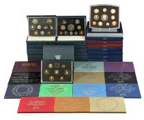 ROYAL MINT QUEEN ELIZABETH II BRILLIANT UNCIRCULATED UK PROOF COIN COLLECTION SETS, a complete run
