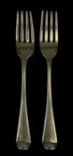PAIR OF GEORGE III SILVER FORKS, William Seaman, London 1802, 19cms (l), 4.25ozt Provenance: private