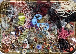 QUANTITY OF COSTUME JEWELLERY, including bead necklaces etc. Provenance: private collection