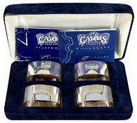 CARRS OF SHEFFIELD CASED SET OF SIX OVAL SILVER NAPKIN RINGS, 4.2ozt (132g) Provenance: private