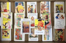 VINTAGE POSTCARDS, comprising saucy seaside, comical and other themes, many postmarked 1950s,