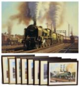 ‡ ERIC BOTTOMLEY (British, b. 1948) eight limited colour prints, each of 850 copies - steam engines,