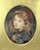 MANNER OF WALTER JOHN KNEWSTUB (British, 1801-1936) 19th century watercolour - oval head and