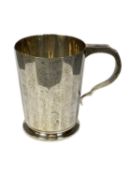 GEORGE V SILVER TANKARD of panelled form, London 1913, 9cms (h), 7ozt Provenance: private collection