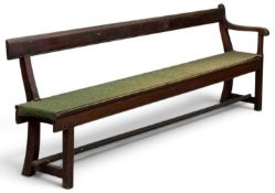 WELSH CHAPEL PINE BENCH with open back, 85 (h) x 250 (w) x 45cms (d) Provenance: private