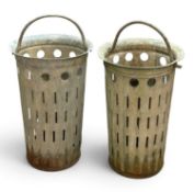 TWO CONTINENTAL CIRCULAR SLURRY BUCKETS with handles, 60 (h) x 39cms (diam.) Provenance: private