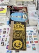 ASSORTMENT OF WORLD STAMPS, CIGARETTE CARDS & OTHER COLLECTABLES Provenance: private collection
