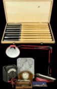 VINTAGE COLLECTABLES, including a red metal Anglepoise type lamp, universal AvoMeter, cased