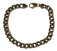 9CT GOLD CURB LINK BRACELET with engraved decoration, 19cms (l), 11g Provenance: deceased estate
