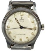 TUDOR ROYAL STAINLESS STEEL MANUAL-WIND WRISTWATCH, 1950s, cream dial with applied gilt Arabic