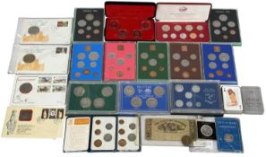 PROOF COIN SETS, including Isle of Man 1975 sterling silver decimal coin set, Republic of Matla