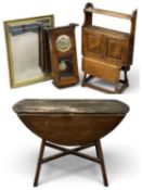 GROUP OF FURNITURE ITEMS, to include drop-lead Ercol table, 71 (h) x 65/124 (w) x 113cms (d); wall