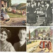 VINTAGE POSTCARDS, many depicting Welsh Ladies, North Wales scenes including a rare card of Lloyd