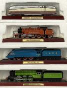 TWENTY-THREE STATIC COLLECTABLE SCALE MODEL LOCOMOTIVES & TENDERS in polystyrene and plastic display