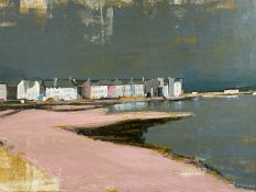 L.J. STUART oil on canvas - entitled verso 'Beaumaris West End - Grey', signed lower right, 60 x