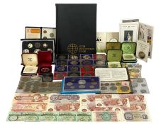 ASSORTED COINS, including proof coins and coin sets, commemorative crowns and others Provenance:
