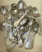 ASSORTED SILVER FLATWARE, including teaspoons, sugar nips, butter knife etc., approx. 18ozt gross
