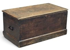 VINTAGE OAK BLANKET CHEST with iron handles, 44 (h) x 94 (w) x 50cms (d) Provenance: private
