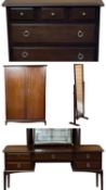 STAG MINSTREL BEDROOM FURNITURE, comprising two-door wardrobe, 178 (h) x 129 (w) x 63cms (d);