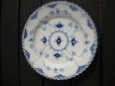 Royal Copenhagen Musselmalet Vollspitze. Großer flacher Teller #1084. Erste Wahl. Ø 25cm.