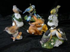 Konvolut 6 Porzellanfiguren. Handbemalt. Franklin ua. Bis ca 15cm. Tlw. Kl. Fehler