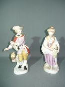 Fürstenberg. Paar Figuren. Handbemalt. Erste Wahl. H. 20cm.