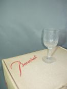 Baccarat. Serie Nancy. Satz 6 Weingläser im Originalkarton. Signiert. H. 14,5cm. (int.74808)