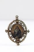 Bronzemedaillon. 17. Jh. Betende