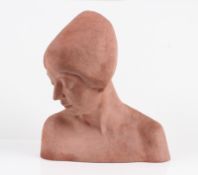 Büste einer jungen Frau. 20. Jh. Ton,