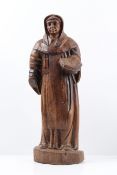 Skulptur. Mönch. 19. Jh. Obstholz